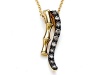 Carlo Viani® Smokey Quartz Bamboo Pendant in 14k Yellow Gold Plated Silver