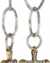 Lucky Brand Hammered Gold-Tone Cross and Silver-Tone Hoop Earrings