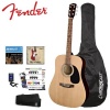 Fender Natural Acoustic Guitar Kit - Includes: Strings, Strap, Tuner, ChromaCast Guitar bag and GoDpsMusic Pick Sampler