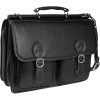 McKleinUSA HAZEL CREST 15605 Black Leather Double Compartment Laptop Case