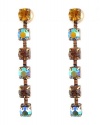 Earrings - Gold Tone Swarovski (tm) Crystals ~ Topaz Mix (FB59)