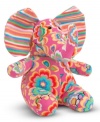 Asian elephants have smaller ears. African elephants have bigger ears. What kind of elephant has rainbow-striped ears in cuddly microfleece? Beeposh elephants, of course! Sally's striped ears coordinate with the zany flowers on her bright-pink belly for a bold, girly look that's full of pizzazz. With a super-soft, squeezable body and a winning smile tucked beneath her upturned trunk, this pink pachyderm has tons of lovable personality.