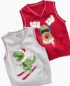 Greendog has captured the Christmas spirit in this sweater vest featuring a fun Christmas graphic. Makes a great gift.