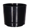 Dynamic Design SD1006BK Hi Gloss 10-Inch Poly Planter with Attached Saucer, Black