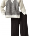 Splendid Littles Baby-Boys Newborn Charcoal French Terry Sweatshirt Set, Natural, 12-18 Months