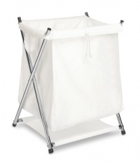 Whitmor 6097-1742 Folding Hamper, Chrome and Canvas