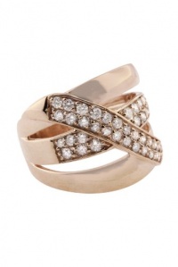 Effy Jewlery Moderna Rose Gold Diamond Ring, .93 TCW Ring size 7