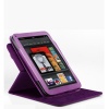 Poetic (TM) 360 degree Rotary leather case for Amazon Kindle Fire (Landscape / Portrait View) Purple