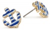 Betsey Johnson Striped Anchor Stud Earrings