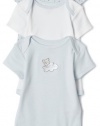 Little Me Sleepy 3 Pack Bodysuit, Light Blue