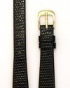 Ladies' Lizard Grain Leather Watchband Black 13mm Watch Band