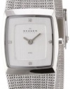 Skagen Striped Mesh Steel Womens Watch (Silver)