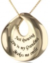 Sterling Silver Just Knowing You're My Grandma Makes Me Smile Contemporary Circle Pendant Necklace , 18