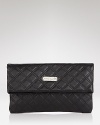 Marc Jacobs mixes sophistication with cool-girl allure. This leather clutch encapsulates the look with a night-right shape and tactile, quilted design.