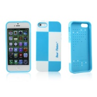 Bear Motion Premium Flexible Polycarbonates / Thermoplastic polyurethane Combination Case for iPhone 5 - Blue/White