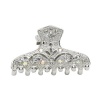 Silver Metal Rhinestone Claw Clip, 1 1/2 Inches