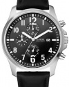 GUESS Watch, Men's Chronograph Black Leather Strap U11638G1