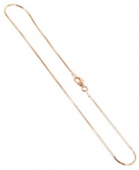 14 K Rose Gold over Sterling Silver 1mm Snake Chain Bracelet with Lobster Claw Clasp