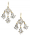 An elegant addition to your collection. Charter Club's sparkling chandelier earrings feature clear stone accents beads in gold tone mixed metal. Approximate drop: 1-1/2 inches.