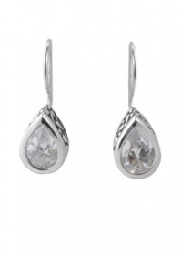 Barse Sterling Silver Crystal Teardrop Earrings