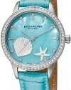 Stuhrling Original Women's 521.1115C8 Vogue Audrey Verona La Playa Swiss Quartz Mother-Of-Pearl Swarovski Crystal Blue Watch