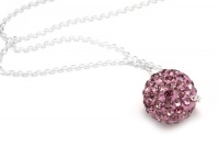 Pink Sapphire Crystals Color Necklace, Includes Sterling Silver 18 Inch Chain, Now At Our Lowest Price Ever but Only for a Limited Time!