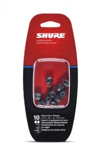 Shure EABKF1-10S Small Foam Sleeves (10 Included/5 Pair) for E3c, E4c, E5c, E500PTH, i3c, i4c & SE Earphones (Black)