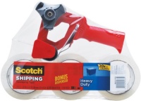 Scotch Heavy Duty Shipping Packaging Tape,  1.88 Inches x 54.6 Yards, 3 Rolls of Tape with Free SB-200 Dispenser (3850-3-FPD)