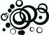 Black Wall Vinyl Sticker Decal Circles, Rings, Dots 25+pc 11in Large Home Décor