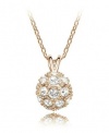 Fashionable Gold Tone Swarovski Crystal Disco Ball Beads Charm Pendant Necklace