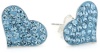 Betsey Johnson Iconic Pave Earrings  Blue Pave Heart Studs