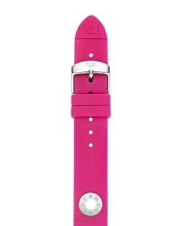 Turn on the brights with this hot pink watch strap from Michele, accented by a stainless steel buckle. This band makes your practical piece pop.