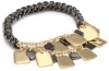 Kenneth Cole New York Modern Garnet Gold and Hematite Square Disc Half Stretch Bracelet