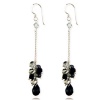 Charming Black Swarovski Crystal Sterling Silver Drop Earrings