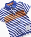 Ahoy style! This striped polo by Greendog has a cute nautical design for your favorite little shipmate.