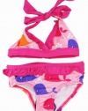 Pink Platinum Toddler Girls 2-4T 2 Pc Pink Ocean Whales UV Ptotection Swim Suit