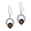 Studio 925 Smokey Topaz and White Diamond CZ Horseshoe Sterling Silver Earrings