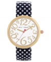 Follow the dotted line to fun fashion with this polka dot watch from Betsey Johnson.