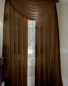 2 Piece Solid Coffee Brown Sheer Window Curtains/drape/panels/treatment 60w X 84l