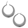 Inox Women's hollow hoop earrings with a snake skin pattern (50mm)