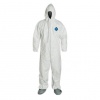 DuPont TY122S Disposable Elastic Wrist, Bootie & Hood White Tyvek Coverall Suit 1414, Size XXLarge, Sold by the Each