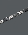 Black diamonds (1/2 ct. t.w.) accent this edgy men's bracelet perfectly. Comprised of stainless steel and black ion-plated stainless steel. Approximate length: 8-1/2 inches.