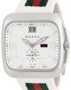 Gucci Men's YA131303 Gucci Coupé White Leather Strap Watch