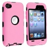 eforCity Hybrid Case for Apple iPod touch 4G - Black Hard/Pink Skin