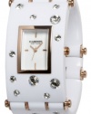 K&BROS Women's 9530-4 Ice-Time Galassia White Crystal Accented White Watch