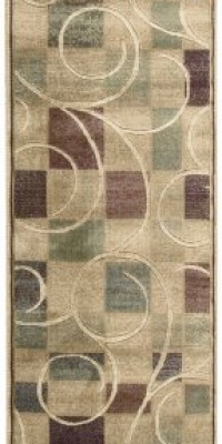 Nourison Interpretations Beige Geometric 2-Feet by 2.9-Feet Polyacrylic Area Rug