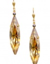 Catherine Popesco 14K Gold Plated Large Faceted Marquise Champagne Swarovski Crystal Dangle Earrings