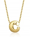 Alex Woo Little Letter 14kt Yellow Gold C with 16 Yellow Gold Single Disco Chain