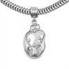 Loving Family® Sterling Silver Heart Gift Charm Parents and 3 Children - Fits Pandora European Charm Bracelets