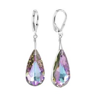 Sterling Silver Vitral Light Teardrop Crystal Earrings Made with Swarovski Elements